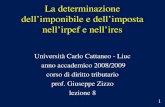 La determinazione dellimponibile e dellimposta nellirpef e nellires Università Carlo Cattaneo - Liuc anno accademico 2008/2009 anno accademico 2008/2009.