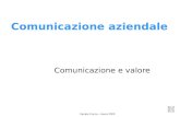 Comunicazione aziendale Comunicazione e valore Renato Fiocca - marzo 2000.