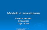 Corso Didattica della Fisica 1 - prof. Giuseppe Zampieri 1 Modelli e simulazioni Cosè un modello. Simulazioni Logo - Excel.