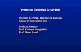 Medicina Genetica (3 Crediti) Canale A: Prof. Giovanni Romeo Canale B: Prof. Marco Seri Medicina Interna: Prof. Vincenzo Stanghellini Prof. Marco Lenzi.