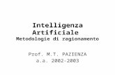 Intelligenza Artificiale Metodologie di ragionamento Prof. M.T. PAZIENZA a.a. 2002-2003.