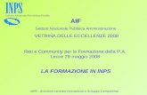 INPS - Direzione centrale Formazione e Sviluppo Competenze AIF Settore Nazionale Pubblica Amministrazione VETRINA DELLE ECCELLENZE 2008 Reti e Community.