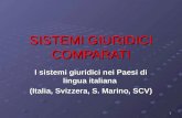 1 SISTEMI GIURIDICI COMPARATI I sistemi giuridici nei Paesi di lingua italiana (Italia, Svizzera, S. Marino, SCV)