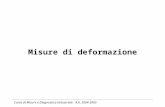 Misure di deformazione Corso di Misure e Diagnostica Industriale - A.A. 2004-2005.