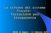 1 La riforma del sistema fiscale: Tassazione per trasparenza ODCEC di Napoli – 11 febbraio 2011 ODCEC di Napoli – 11 febbraio 2011.