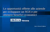Le opportunità offerte alle aziende per sviluppare un SGS e per ottenere benefici economici Verona Dott. A. Pecoraro f.vigilanza.