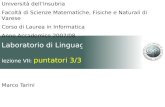 Laboratorio di Linguaggi lezione VII: puntatori 3/3 Marco Tarini Università dellInsubria Facoltà di Scienze Matematiche, Fisiche e Naturali di Varese Corso.