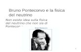 1 Bruno Pontecorvo e la fisica del neutrino Non esiste idea sulla fisica del neutrino che non sia di Pontecorvo (V Telegdi)