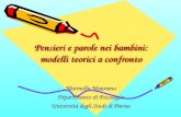 Pensieri e parole nei bambini: modelli teorici a confronto Marinella Majorano Dipartimento di Psicologia Università degli Studi di Parma.