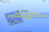 Lecco 12 maggio 2006 Il quadro strutturale delleconomia della provincia di Lecco.