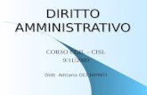 DIRITTO AMMINISTRATIVO CORSO CGIL – CISL 9/11/2009 Dott. Adriano OCCHIPINTI.
