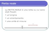Retta reale La RETTA REALE è una retta su cui sono stati fissati: unorigine un orientamento una unità di misura O u.