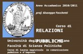 Anno Accademico 2010/2011 prof. Giuseppe Facchetti Corso di RELAZIONI PUBBLICHE Università degli Studi di Milano Facoltà di Scienze Politiche Corso di.