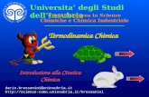 Termodinamica Chimica Introduzione alla Cinetica Chimica Universita degli Studi dellInsubria Corsi di Laurea in Scienze Chimiche e Chimica Industriale.