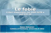 Le fobie Criteri diagnostici nel DSM IV-TR e nellICD-10 Matteo Balestrieri Cattedra di Psichiatria, Università di Udine.