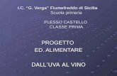 I.C. G. Verga Fiumefreddo di Sicilia Scuola primaria PLESSO CASTELLO CLASSE PRIMA PROGETTO ED. ALIMENTARE DALLUVA AL VINO.