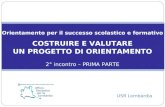 Orientamento per il successo scolastico e formativo COSTRUIRE E VALUTARE UN PROGETTO DI ORIENTAMENTO 2° incontro – PRIMA PARTE USR Lombardia.
