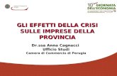 Dr.ssa Anna Cagnacci Ufficio Studi Ufficio Studi Camera di Commercio di Perugia GLI EFFETTI DELLA CRISI SULLE IMPRESE DELLA PROVINCIA.