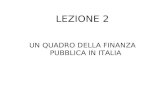 LEZIONE 2 UN QUADRO DELLA FINANZA PUBBLICA IN ITALIA.