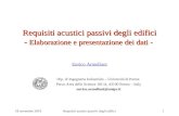 18 novembre 2010Requisiti acustici passivi degli edifici1 Requisiti acustici passivi degli edifici - Elaborazione e presentazione dei dati - Enrico Armelloni.