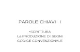 PAROLE CHIAVI I SCRITTURA La PRODUZIONE DI SEGNI CODICE CONVENZIONALE.