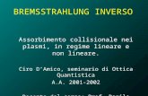 BREMSSTRAHLUNG INVERSO Assorbimento collisionale nei plasmi, in regime lineare e non lineare. Ciro DAmico, seminario di Ottica Quantistica A.A. 2001-2002.
