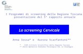 Lo screening Cervicale Anna Iossa* e Aurora Scarfantoni** * CSPO Istituto Scientifico della Regione Toscana ** Unità Operativa Anatomia Patologica ASL.