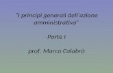 I principi generali dellazione amministrativa Parte I prof. Marco Calabrò 1.