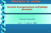 1 Tecniche di progettazione nell'obbligo formativo (Daniela Pavoncello) Jesi, 7 luglio 2005 PROVINCIA DI ANCONA.