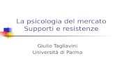 La psicologia del mercato Supporti e resistenze Giulio Tagliavini Università di Parma.