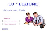 10^ LEZIONE Carriera subordinata Sommario:. Professione subordinata. Norme fondamentali.
