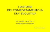 I DISTURBI DEL COMPORTAMENTO IN ETA EVOLUTIVA S.C. di NPI – ASL CN 1- Savigliano Fossano Saluzzo D.ssa Francesca Ragazzo.