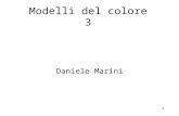 1 Daniele Marini Modelli del colore 3. 2 Spazi percettivi Esperimenti effettuati su volontari mostrano che ad uguali variazioni di colore, intese come.