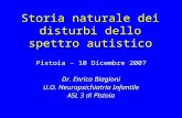 Storia naturale dei disturbi dello spettro autistico Pistoia – 10 Dicembre 2007 Dr. Enrico Biagioni U.O. Neuropsichiatria Infantile ASL 3 di Pistoia.
