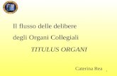 1 Il flusso delle delibere degli Organi Collegiali Caterina Rea TITULUS ORGANI.