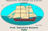 Appunti di base su Excel 2000 Prof. Salvatore Rosario Patti Prof. Salvatore Rosario Patti.