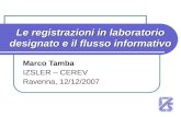 Le registrazioni in laboratorio designato e il flusso informativo Marco Tamba IZSLER – CEREV Ravenna, 12/12/2007.