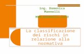 La classificazione dei rischi in relazione alla normativaing. Domenico Mannelli wwww wwww wwww.... mmmm aaaa nnnn nnnn eeee llll llll iiii.... iiii nnnn.