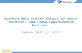 Gestione delle reti con Kaseya: un nuovo "mestiere", una nuova opportunità di business Padova, 14 Giugno 2006.