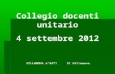 Collegio docenti unitario 4 settembre 2012 VILLANOVA dASTI IC Villanova.