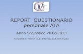 REPORT QUESTIONARIO personale ATA Anno Scolastico 2012/2013 FunZIONE STRUMENTALE: PROF.ssa ROSARIA RIZZO.