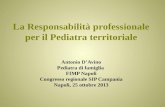 La Responsabilità professionale per il Pediatra territoriale Antonio DAvino Pediatra di famiglia FIMP Napoli Congresso regionale SIP Campania Napoli, 25.