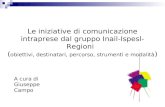 Le iniziative di comunicazione intraprese dal gruppo Inail-Ispesl-Regioni ( obiettivi, destinatari, percorso, strumenti e modalità ) A cura di Giuseppe.