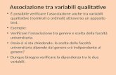 Associazione tra variabili qualitative È possibile verificare lassociazione anche tra variabili qualitative (nominali o ordinali) attraverso un apposito.