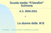 Scuola media P.Serafini Sulmona Le alunne della III B A.S. 2000-2001 Un attimo… sto caricando il sottofondo musicale.