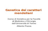 Genetica dei caratteri mendeliani Corso di Genetica per la Facoltà di Medicina e Chirurgia dellUniversità di Torino Alberto Piazza.