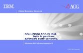 Global Business Services © 2007 IBM Corporation SOLUZIONI ACG DI IBM. Tutta la gestione aziendale sotto controllo. Differenze ACG V2 verso nuove ACG.