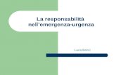 La responsabilità nellemergenza-urgenza Luca Benci.