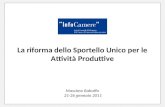 La riforma dello Sportello Unico per le Attività Produttive Massimo Rabuffo 21-26 gennaio 2011.