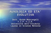 AUXOLOGIA ED ETA EVOLUTIVA Dott. Guido Marcangeli F.I.P.-F.I.R. Università dellInsubria Laurea in Scienze Motorie.